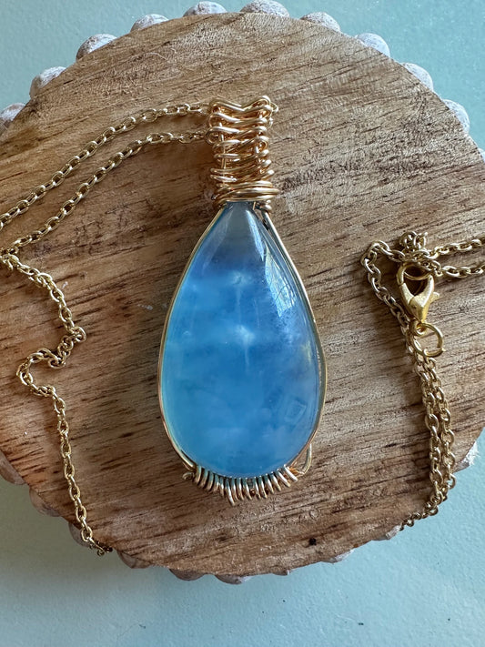 Blue Aquamarine Necklace